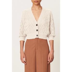 NEW VANESSABRUNO essam crochet cardigan in ecru
